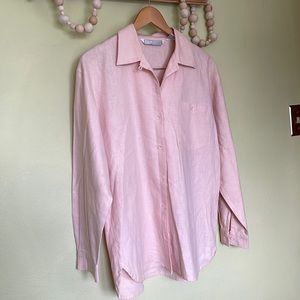 Linen/Cotton Light Pink Button Down